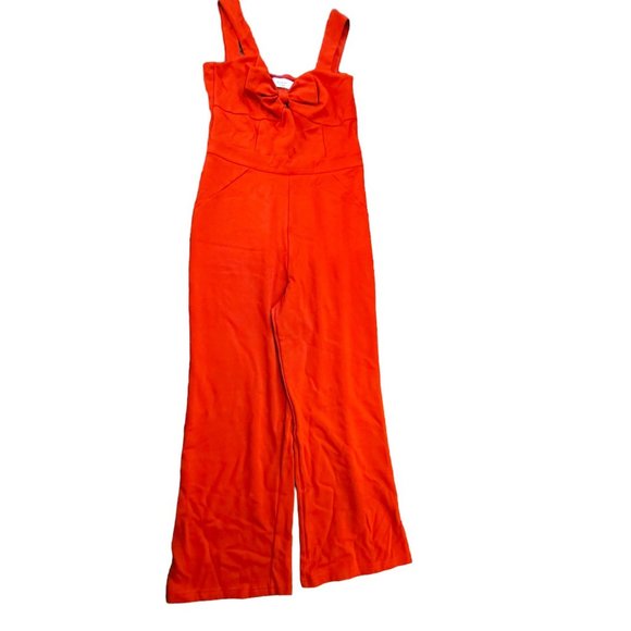 Ali & Jay Red Jumpsuit Bow Front Sleeveless Cropped Womans Size M VR614 - Picture 3 of 14